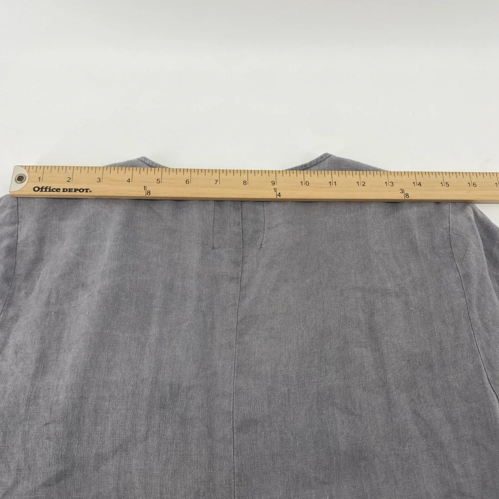 Zara Lilllian Jumpsuit Womens S Gray Linen Blend Button Front Utility Jumpsuit‎